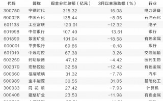 大手笔分红公司来了！这5家突破百亿，最高超300亿元