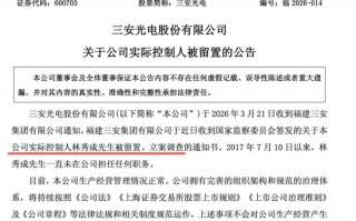 800亿A股龙头，实控人被留置、立案调查！