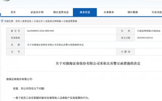 员工借他人账户炒股！渤海证券因人员管理不到位被监管警示