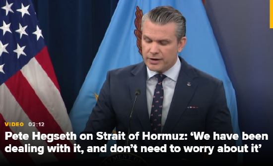 美国防部长谈霍尔木兹海峡：“不必担心”-第1张图片-51吃大瓜