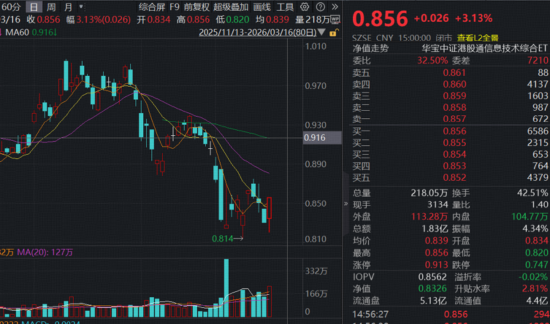 突传重磅，港股崛起！芯片、医药领衔，华宝基金港股信息技术ETF（159131）放量涨超3%！互联网龙头异动猛攻-第2张图片-51吃大瓜