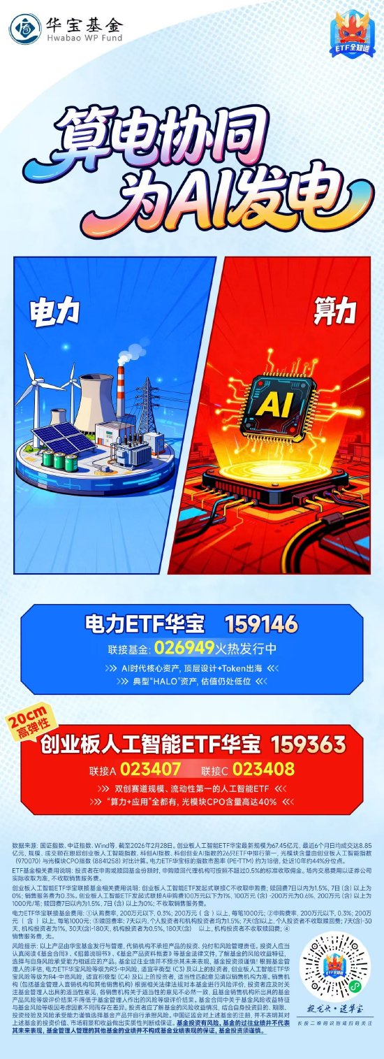 算电协同，为AI发电！关注产品“搭子”机遇：电力ETF华宝（159146）+创业板人工智能ETF华宝（159363）-第1张图片-51吃大瓜