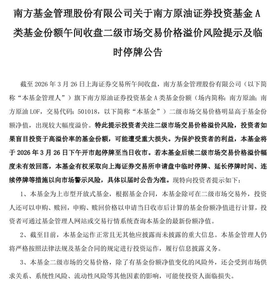 注意!多只原油LOF集体停牌!释放哪些信号?-第6张图片-51吃大瓜 注意!多只原油LOF集体停牌!释放哪些信号?-第6张图片-51吃大瓜